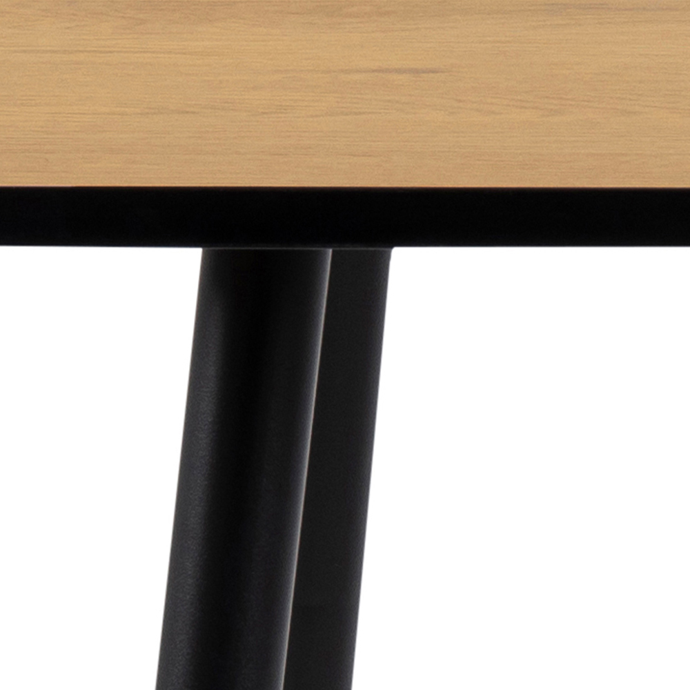 Florence Wilma 4 Seater Square Dining Table Oak and Black Image 7