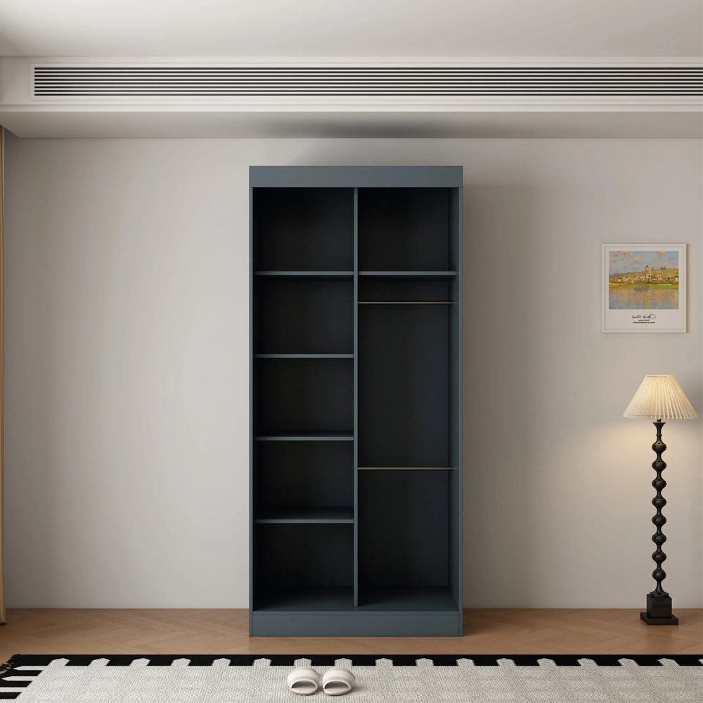ARTESA Berlin 2 Door Dark Grey Mirrored Sliding Wardrobe Image 5
