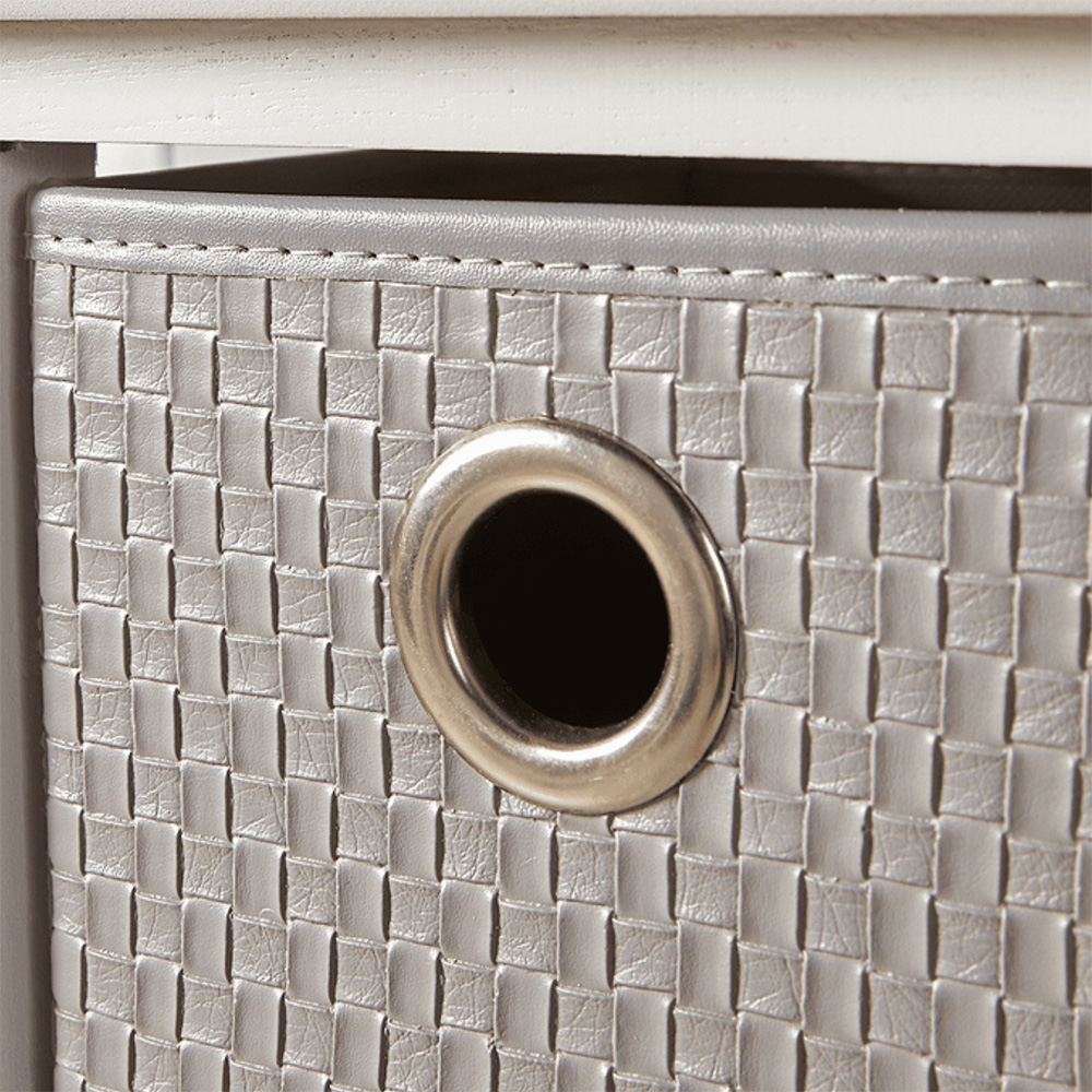Home Source Sandringham 4 Drawer White and Grey Storage Cabinet Image 4