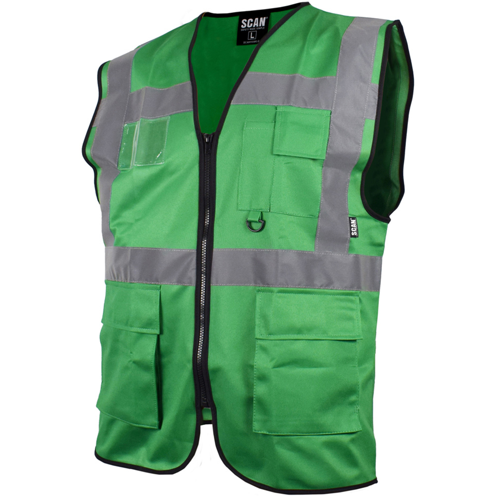 Scan Hi Visibility Utility Waistcoat XL Green Image 1