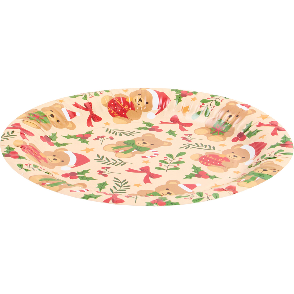 Pack of 10 Christmas Teddy Paper Plates Image 4