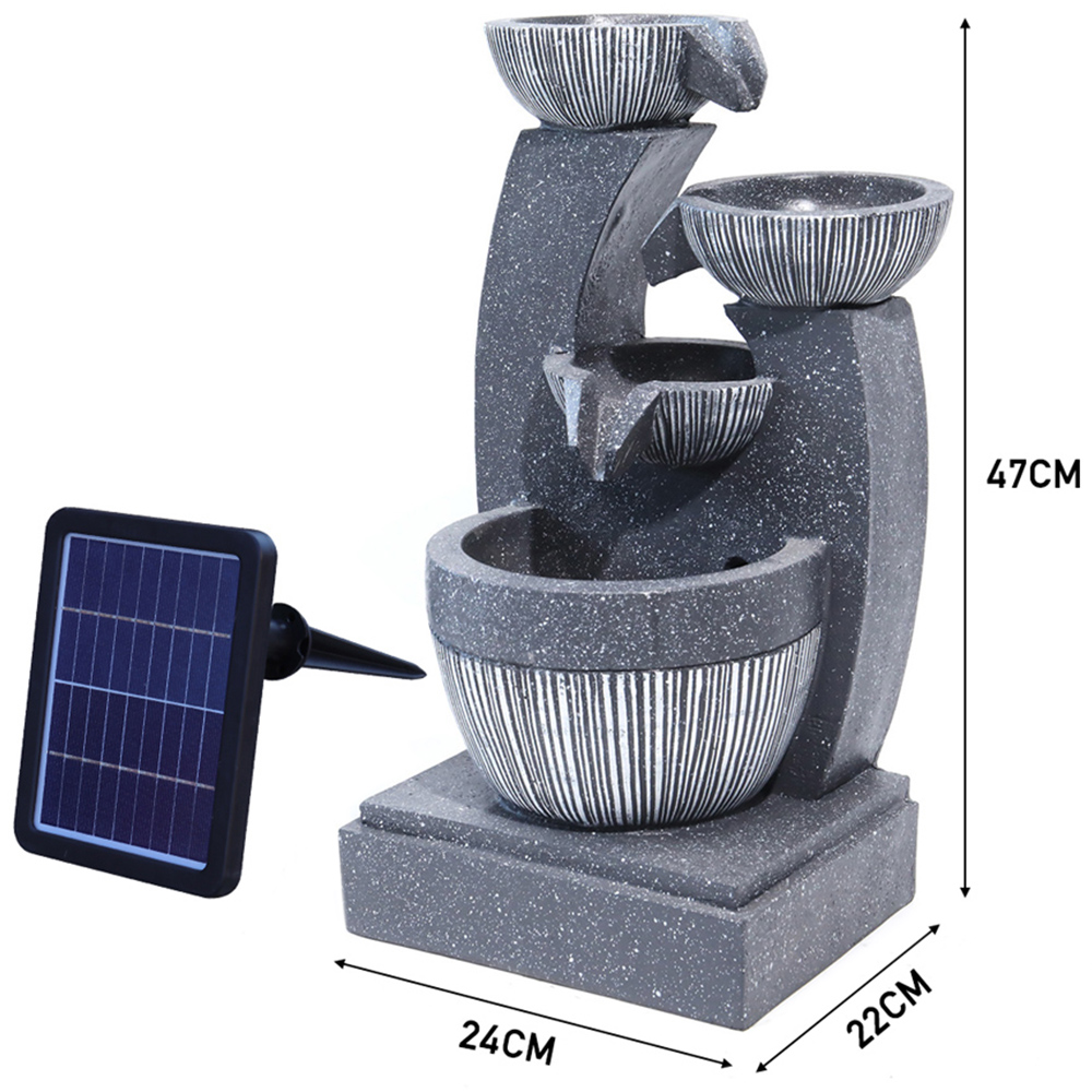 Living and Home Multi Tier Grey Rockery Fountain Image 8