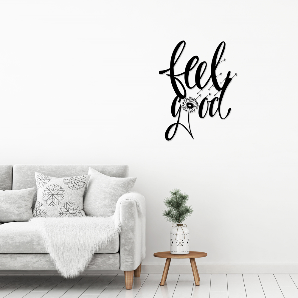 Decortie Black Minimalist Metal Modern Feel Good Wall Art Image 2