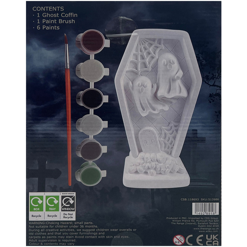 Paint Your Own Ghost Coffin Kit White Image 2