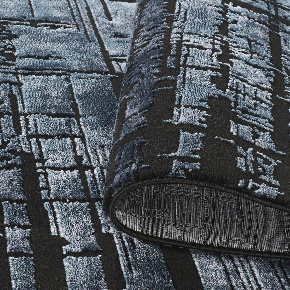 Desire Rugs Belgravia Metallic Sheen Nexus Design Navy Rug 160 x 230cm Image 4