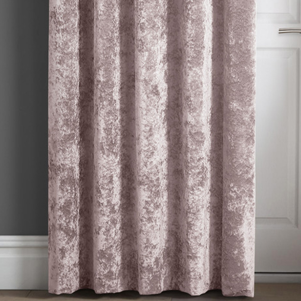 Intimates Blush Pink Crushed Velvet Door Curtain 117X213cm Image 3