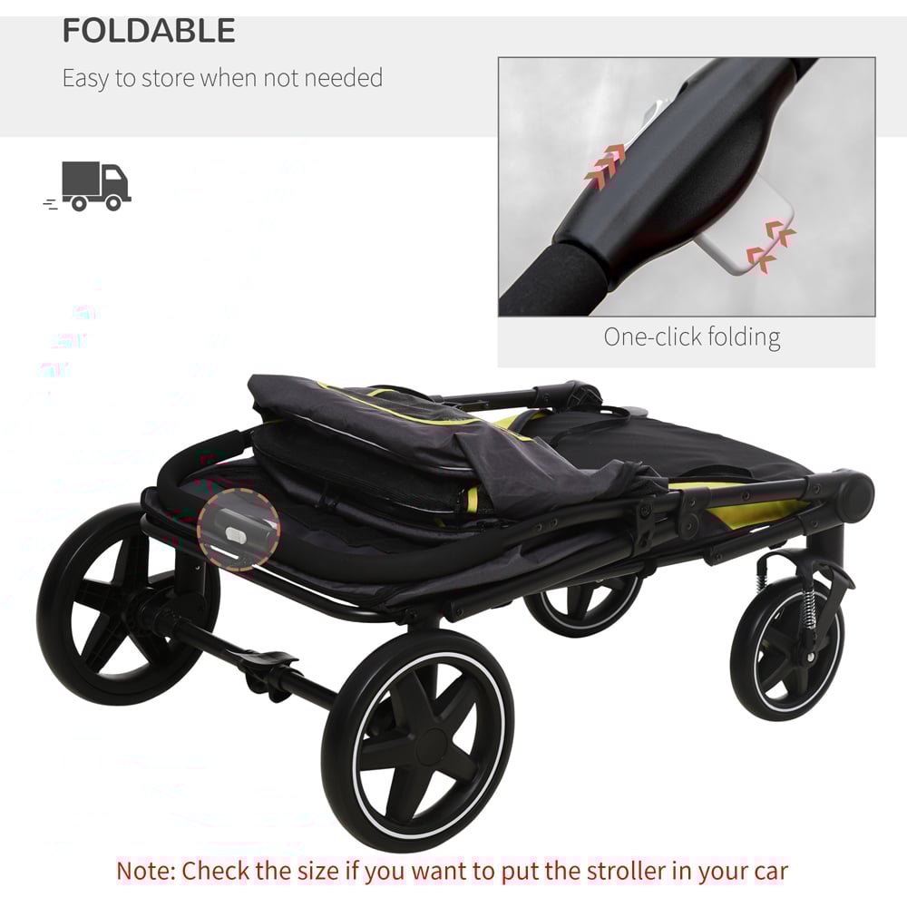 PawHut Yellow Foldable Dog Carriage Image 4