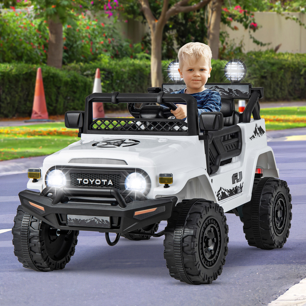 Costway Kids White Licensed Toyota FJ Cruiser Electric Ride On Car with Remote Control 12V Image 2