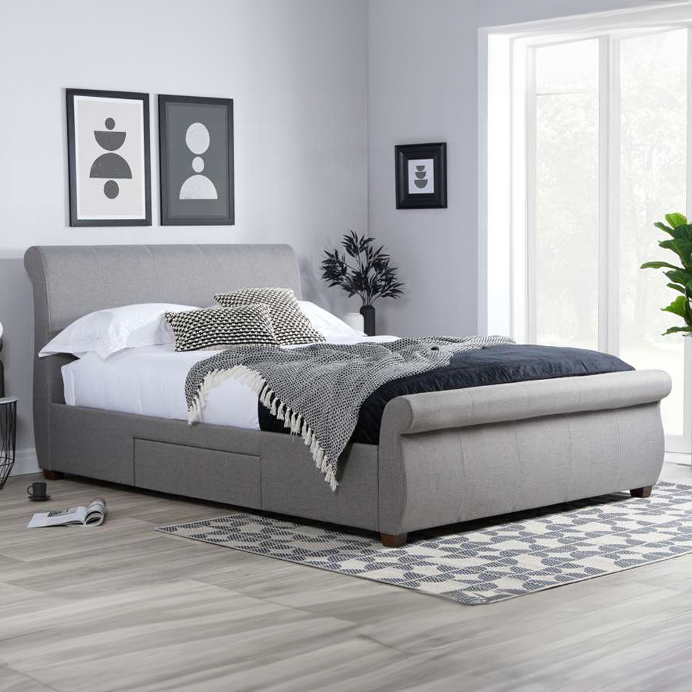 Lancaster King Size Grey Bed Image 1