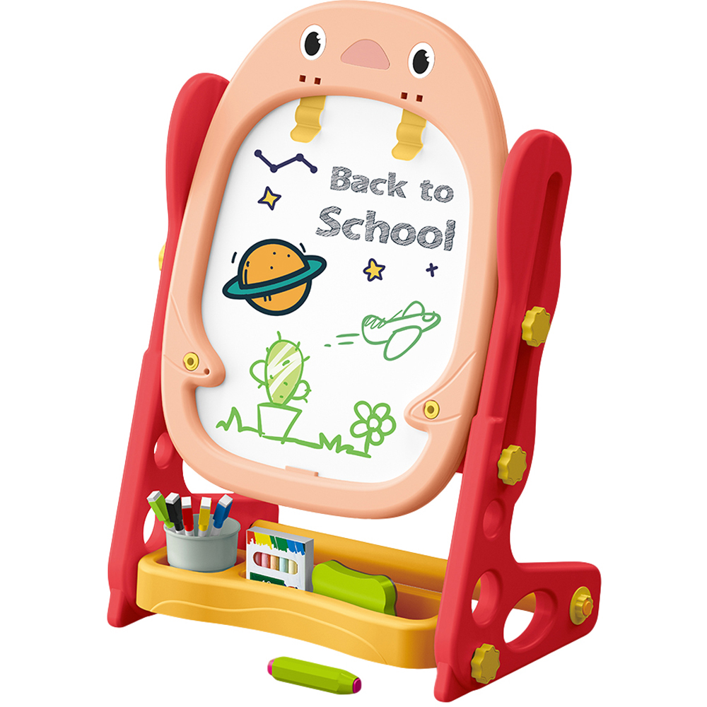 H&O Direct Kids Adjustable Double-Sided Magnetic Easel with Board Games Image 2