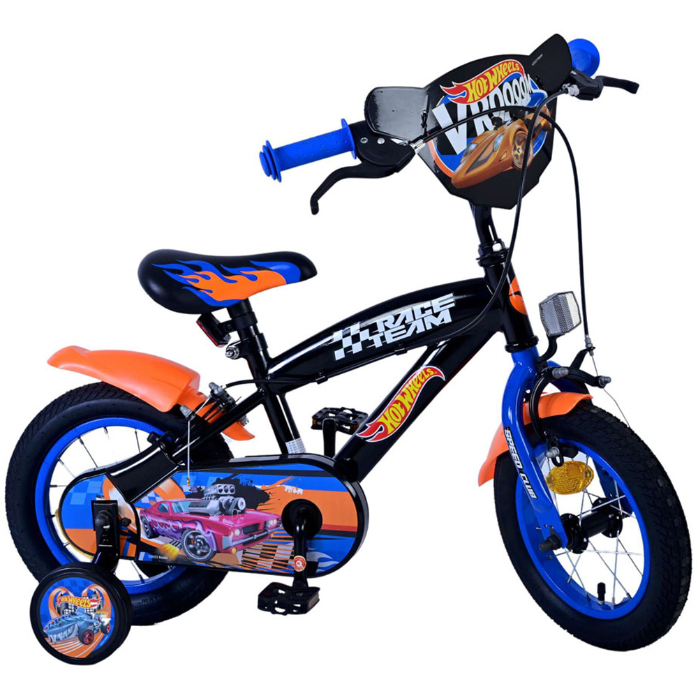 Volare Hot Wheels Kids 12 inch Multicolour Bike with Stabilisers Image 4