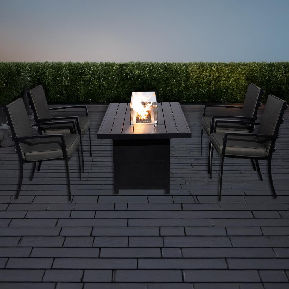 Furniture One 4 Seater Aluminium Garden Dining Set Image 1