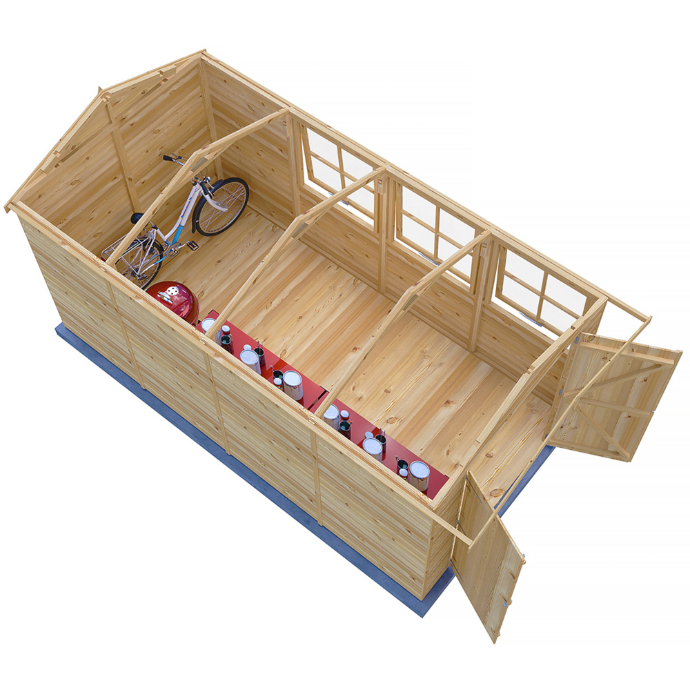 Shire Jersey 7 x 13ft Double Door Dip Treated Shiplap Shed Image 3