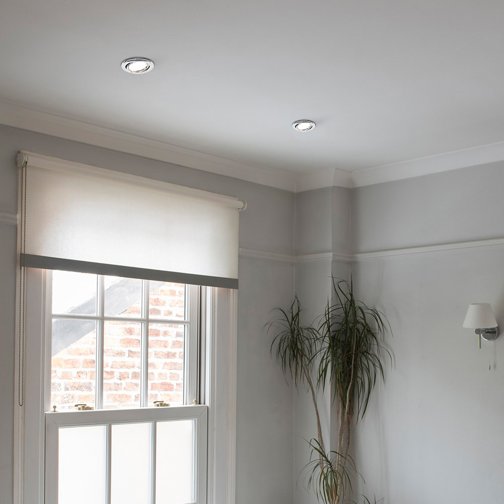 ValueLights Polished Chrome Tiltable Warm White LED Ceiling Downlight 10 Pack Image 2