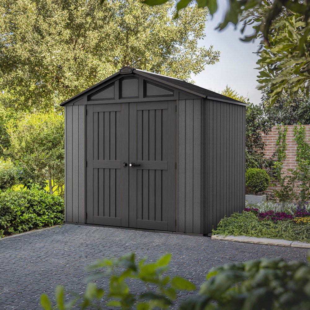 Keter Stronghold 8 x 6ft Grey Apex Garden Shed Image 2