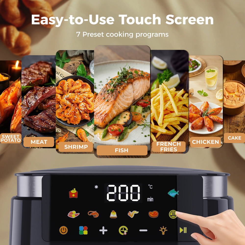 Spector FR1008-BK-UK Black Oil-Free Digital Air Fryer 5L 1250W Image 5