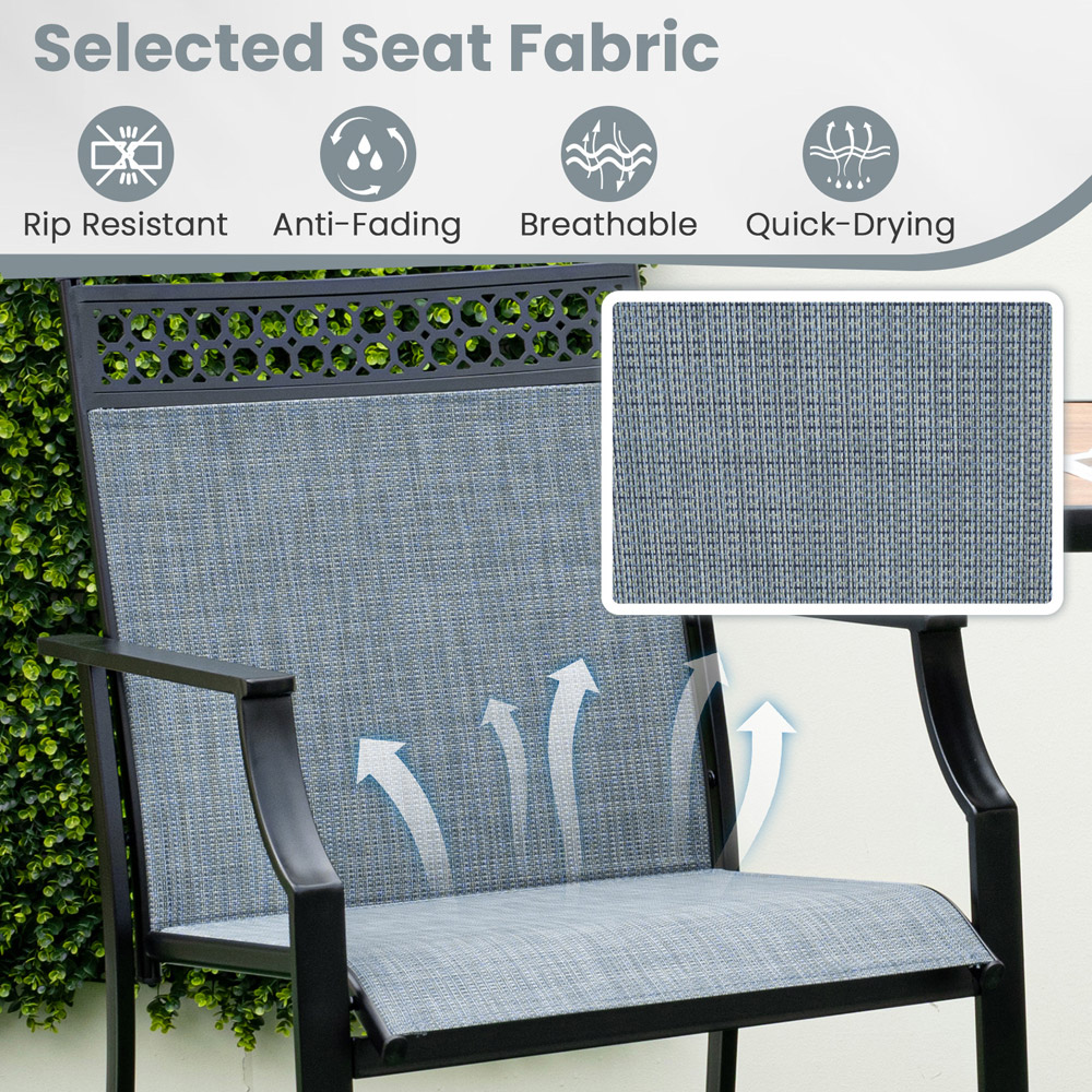 Costway Set of 2 Blue Outdoor Patio Chairs with Footrest Image 7