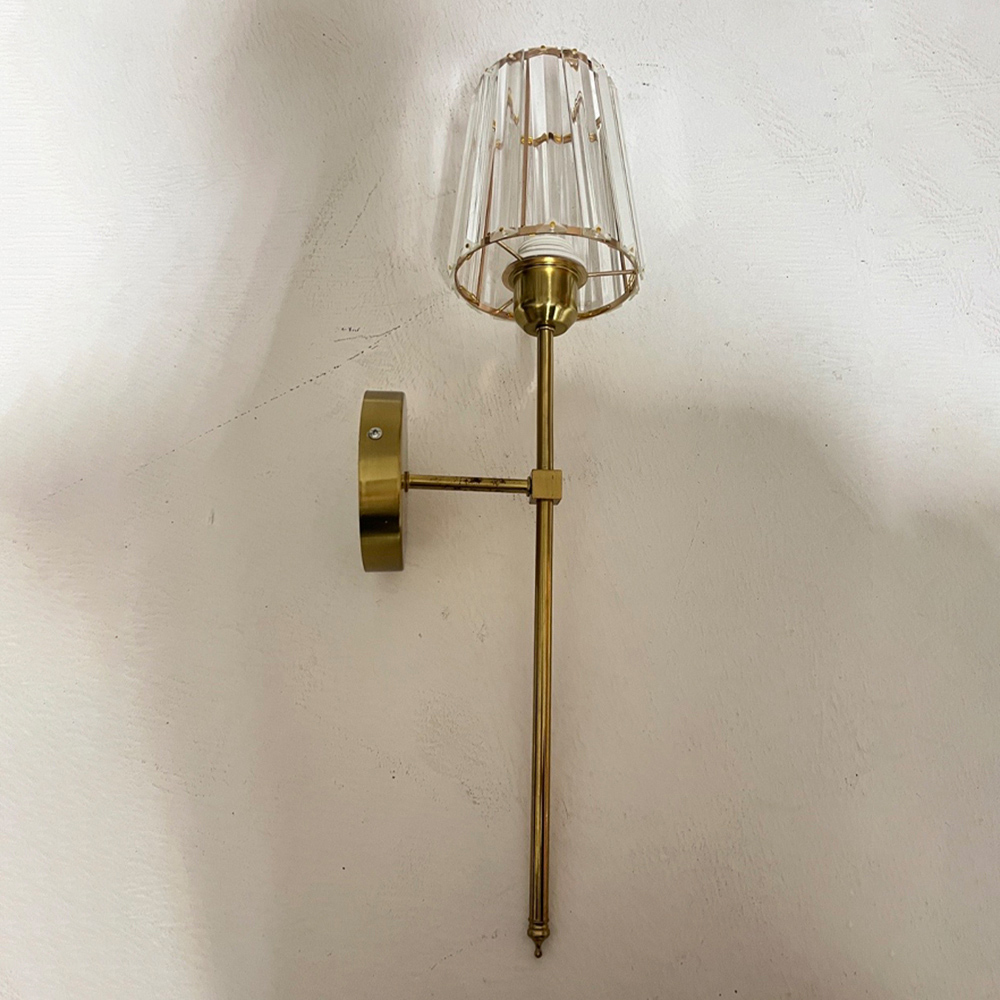 Living and Home Gold Glass LED Wall Sconce with Remote 2 Pack Image 2