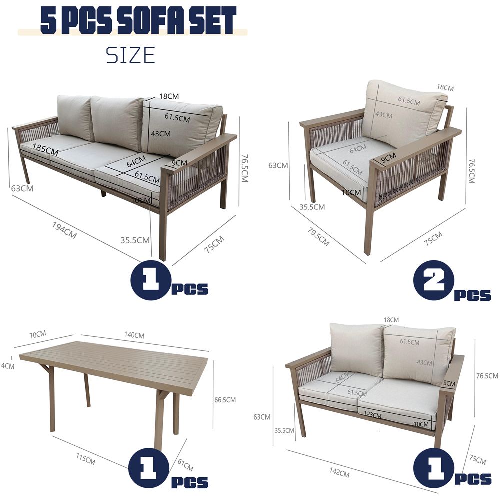 Furniture One 7 Seater Garden Lounge Set Image 9