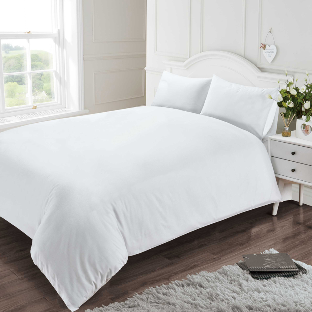 Rapport Home King White 400 Thread Count Cotton Percale Quilt Cover Image 2