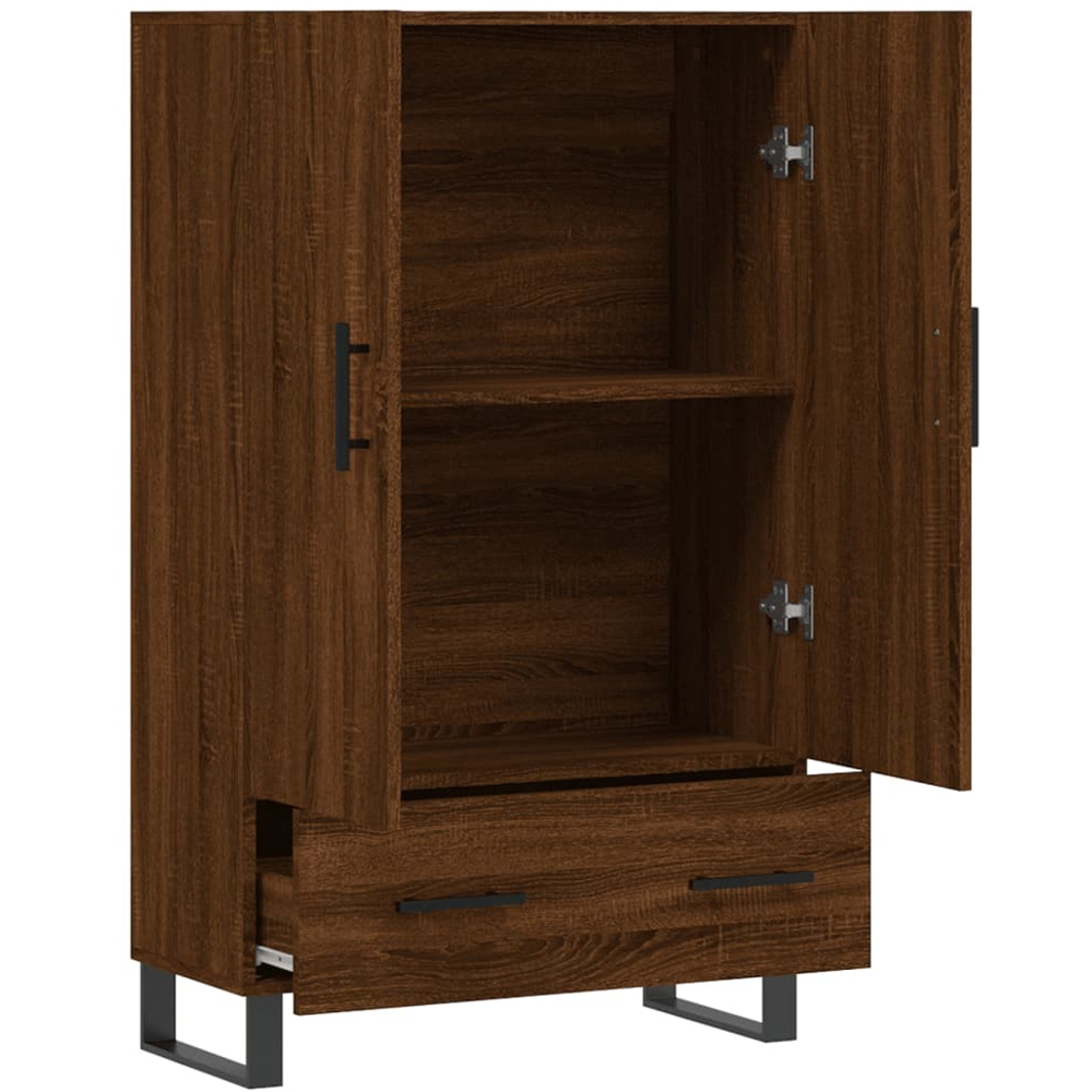 vidaXL 2 Door Single Drawer Brown Oak Highboard Image 5