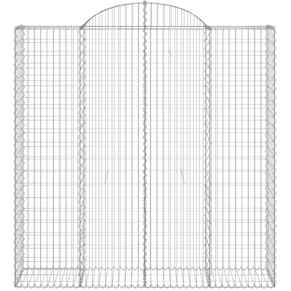 vidaXL Silver Galvanised Iron Gabion Basket 200 x 50 x 200/220cm 8 Pack Image 2