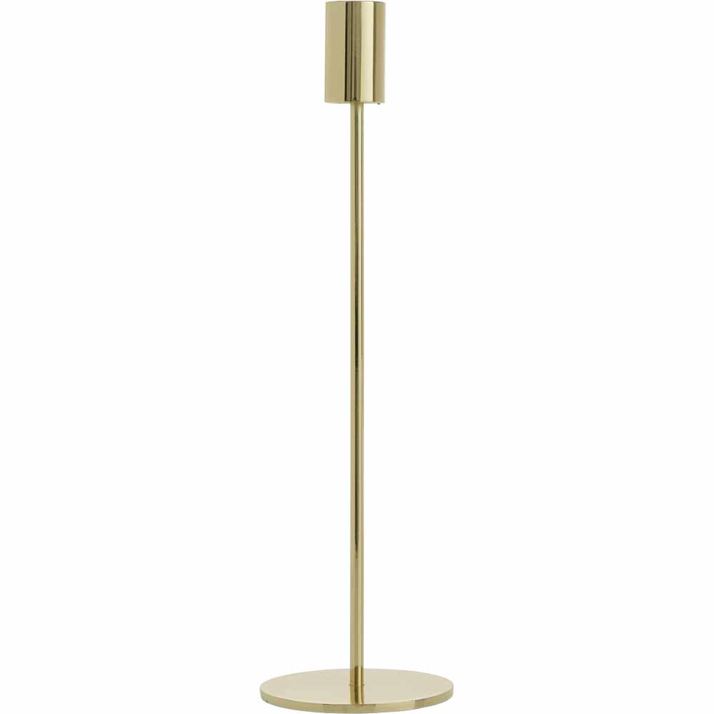 Large Gold Taper Candle Holder Image 1