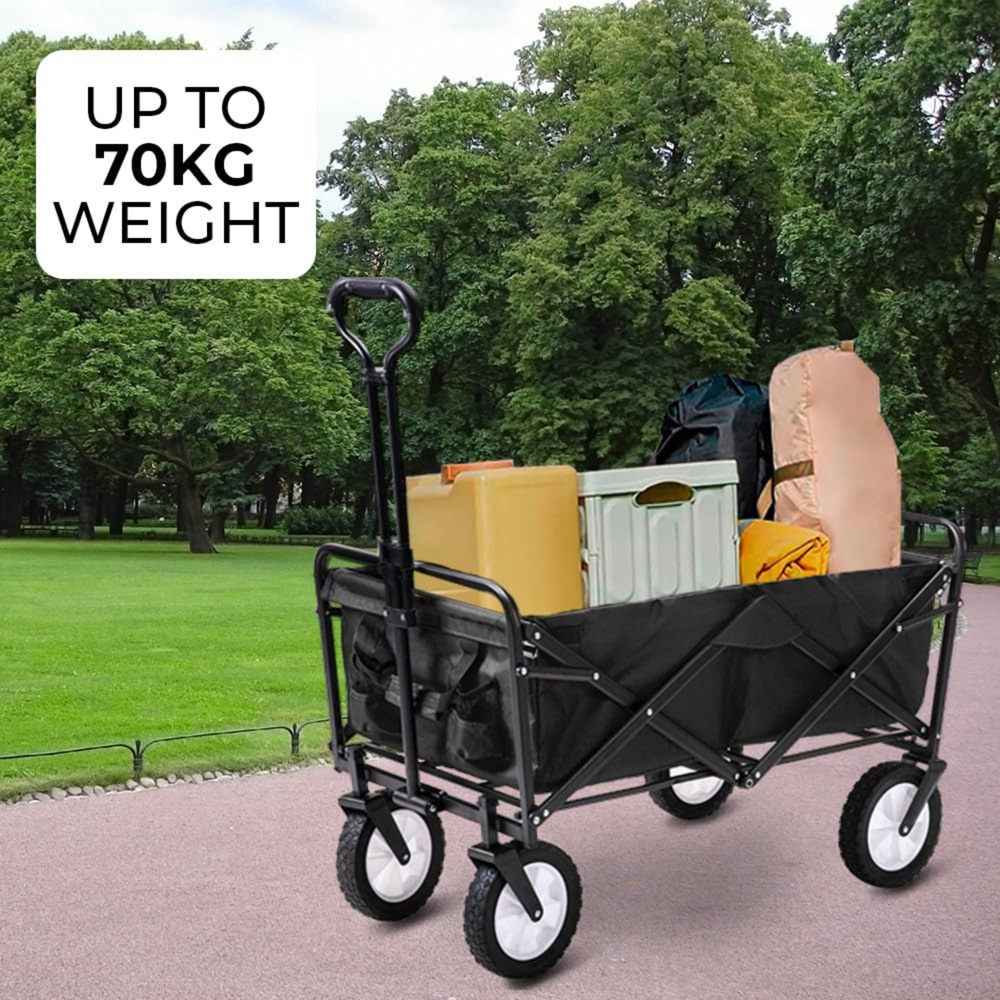 Alivio Black Heavy Duty Foldable Wagon Cart Trolley Image 8