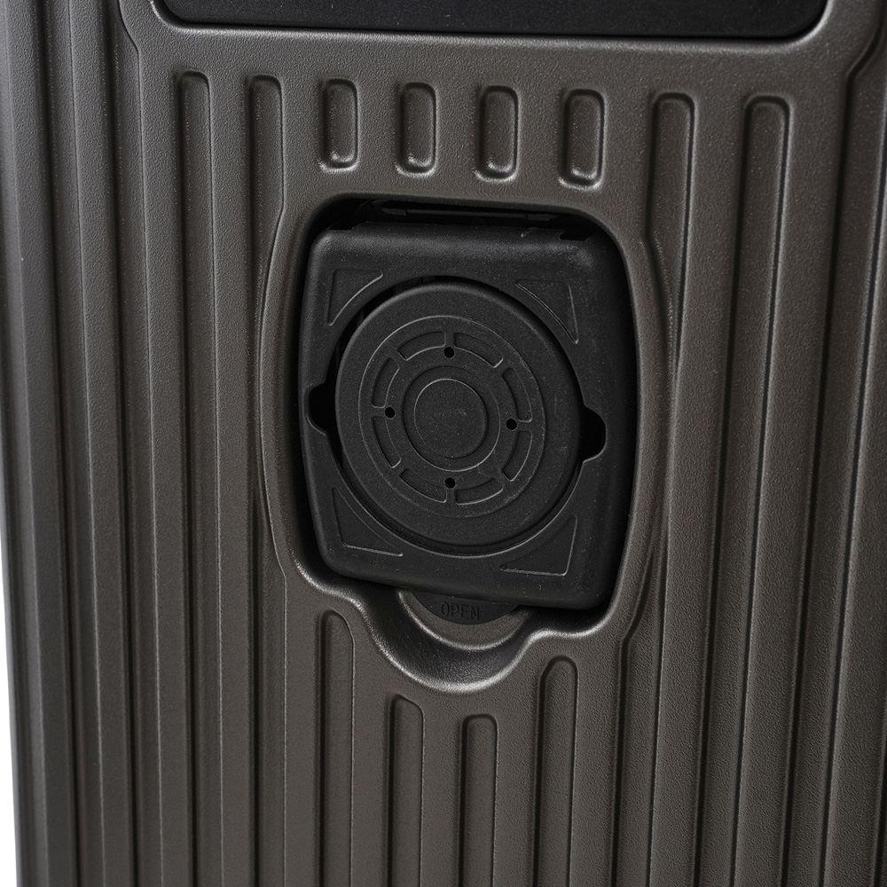 H&O Direct Grey Hard Shell Suitcase with Front Pocket Cup Holder and USB Port 20 inch Image 4