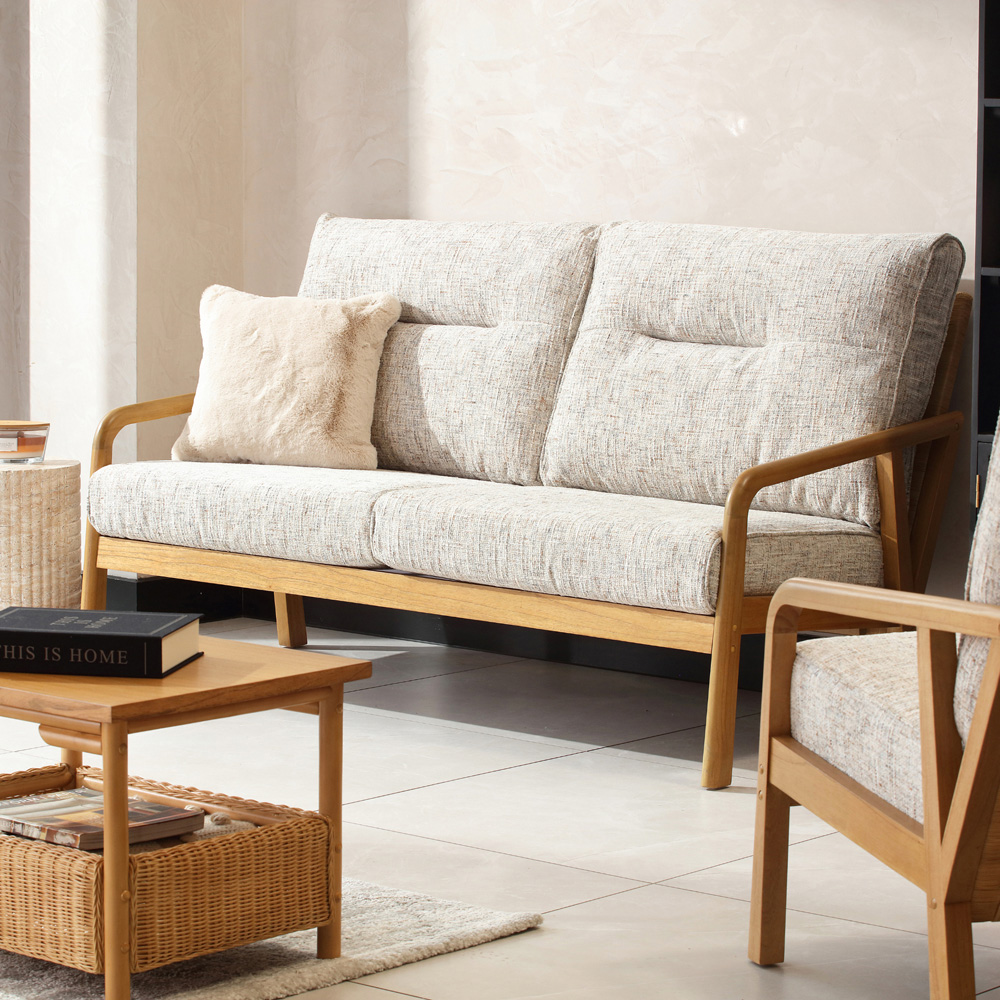 Desser Dubai 5 Seater Light Oak Natural Rattan Farrow Sofa Set Image 4