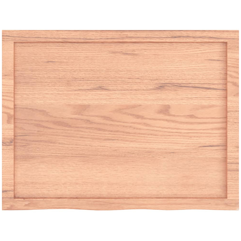 vidaXL 80cm Light Brown Treated Solid Oak Wood Floating Wall Shelf Image 4