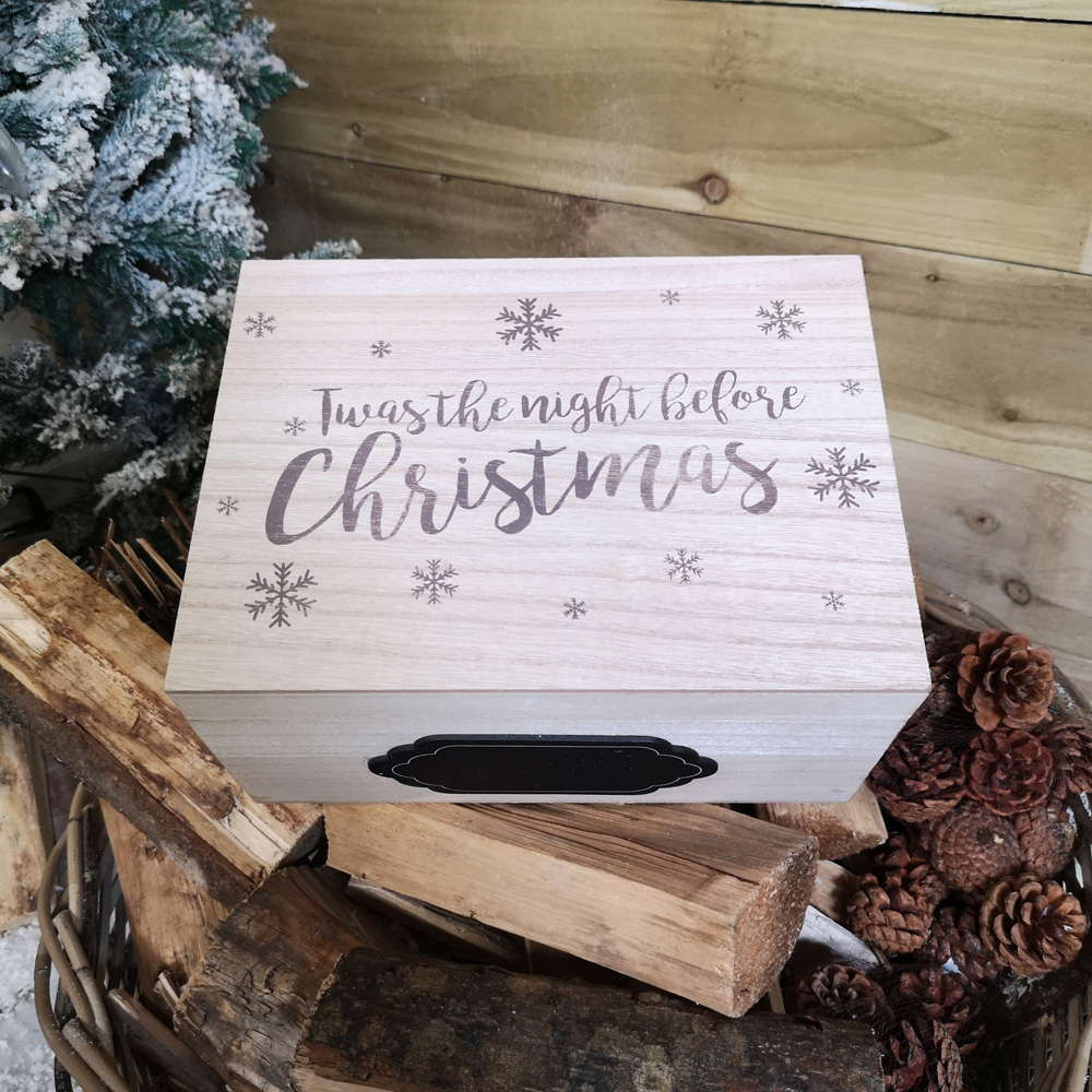Samuel Alexander Wooden Christmas Eve Gift Box with Personalisable Name Plate 14 x 28 x 21cm Image 2