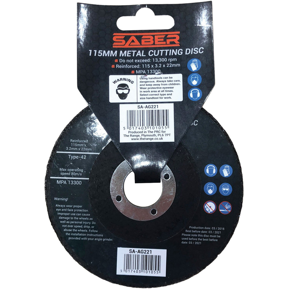 Saber Metal Cutting Discs 115mm Image