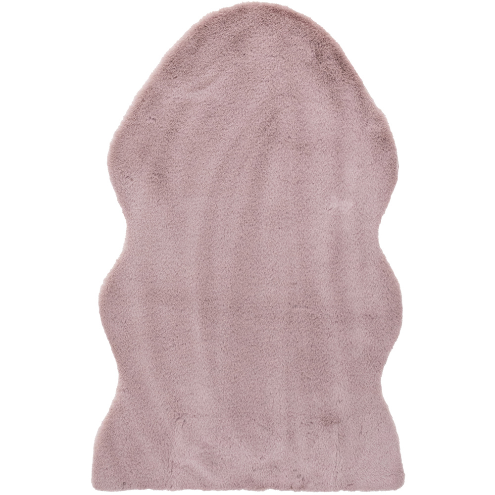 JVL Pink Faux Fur Rug 60 x 90cm Image 1