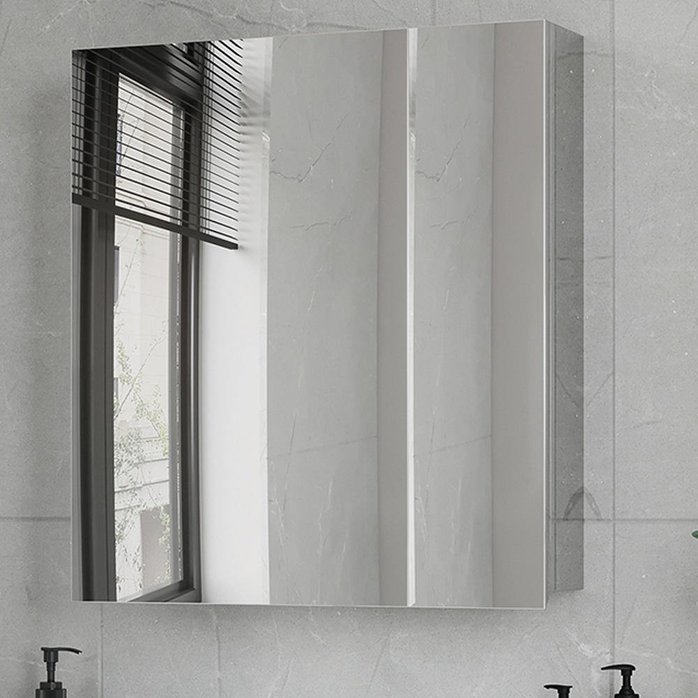 Kleankin Stainless Steel Mirror Bathroom Cabinet Image 1