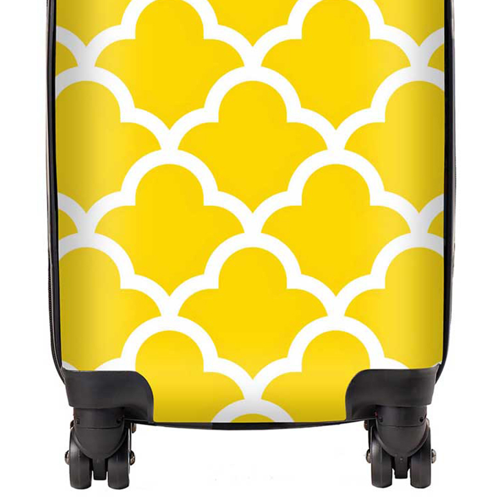 Warren Reed Designer Small Geometric Yellow Quatrefoil Wave Suitcase Image 2
