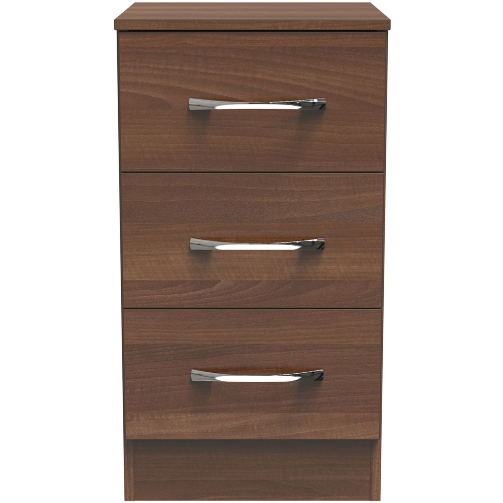 Crowndale Avon 3 Drawer Noche Walnut Bedside Cabinet Image 3