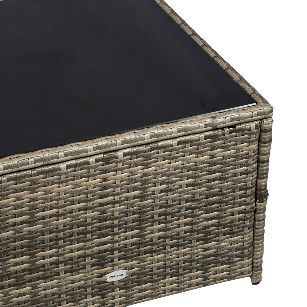 Outsunny 6 Seater Mixed Brown PE Rattan Sofa Lounge Set Image 3
