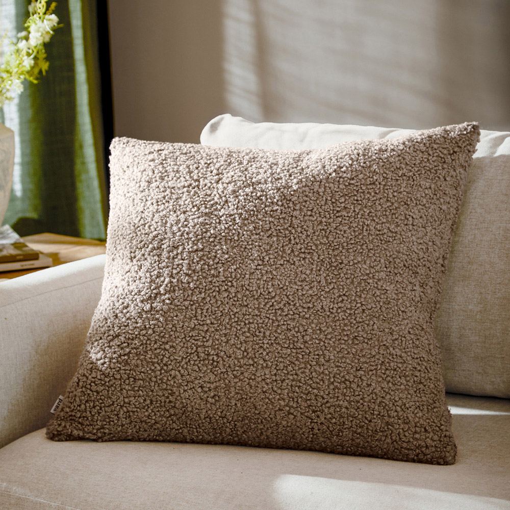 Yard Cabu Taupe Chunky Boucle Reversible Cushion 55 x 55cm Image 2