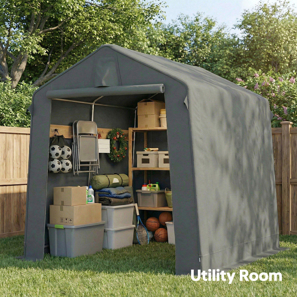 Outsunny  7.5 x 6.2ft  Portable Storage Shed Image 7