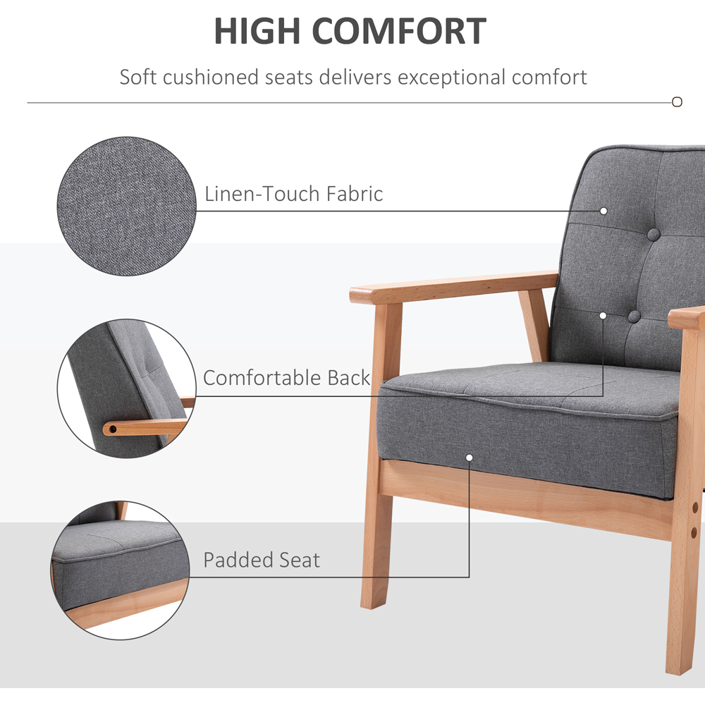 Portland Dark Grey Wooden Accent Chair Image 5
