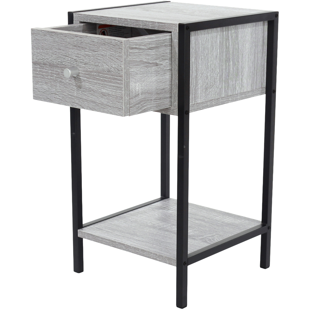 Core Products Kelly Single Drawer Single Shelf Grey Oak Effect Compact Bedside Cabinet Image 5