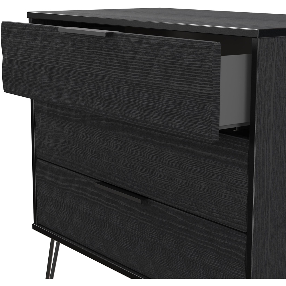 Crowndale Harlequin 3 Drawer Black Ash Chest of Drawers Ready Assembled Image 6