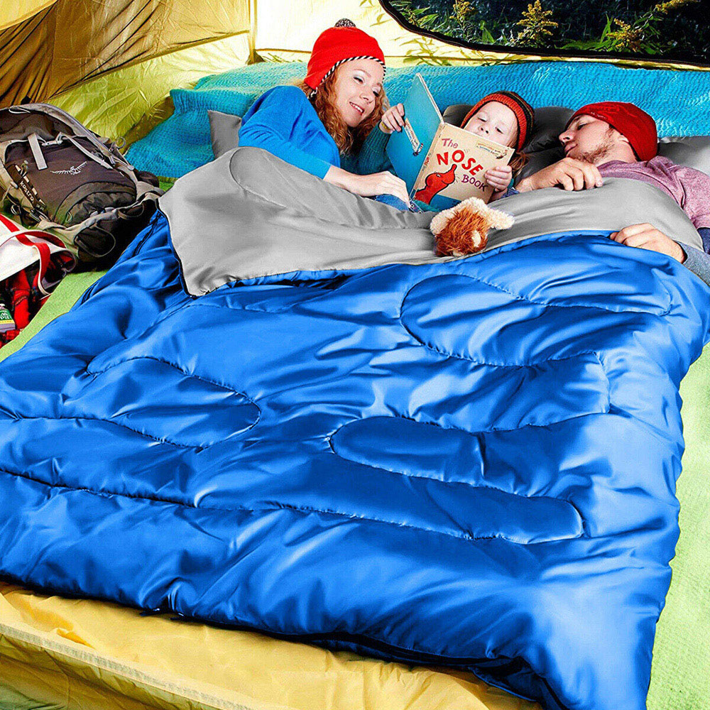 Costway Blue Waterproof Double Sleeping Bag Image 5