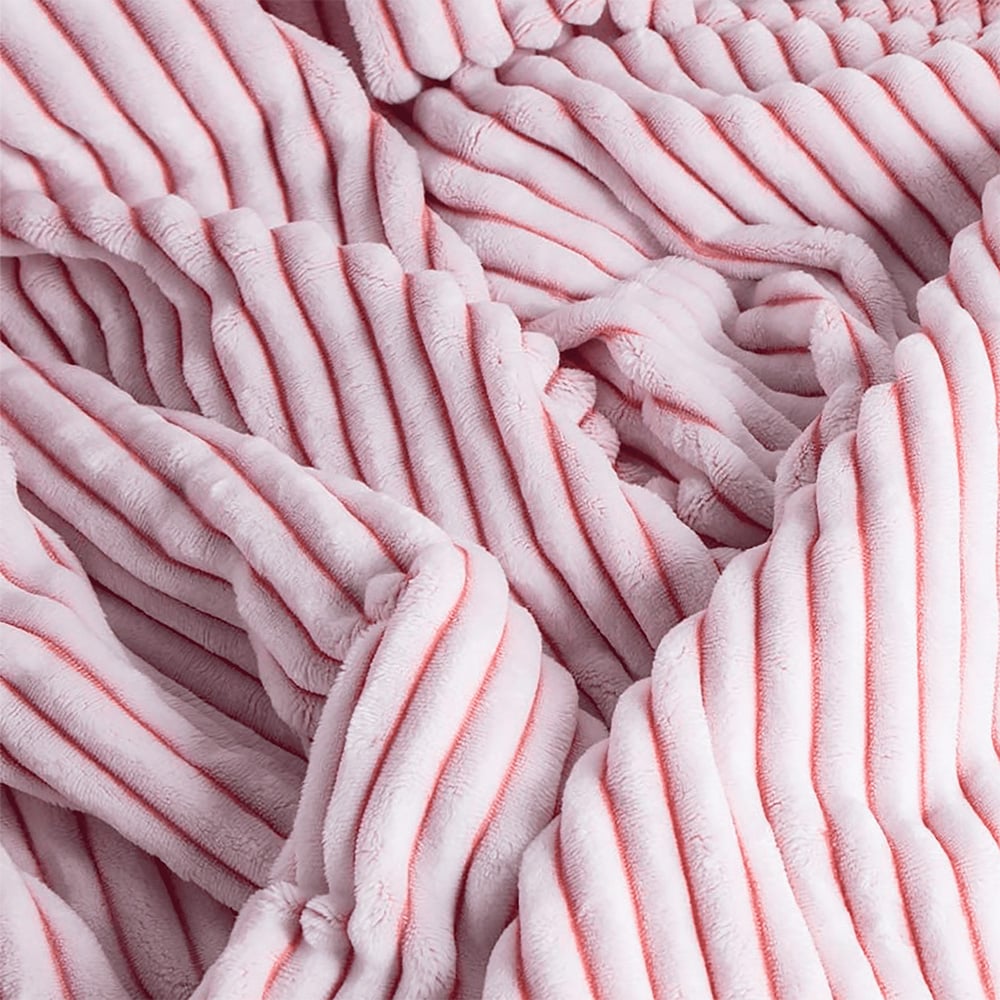 Velosso Pink Corduroy Printed Throw 150 x 200cm Image 3