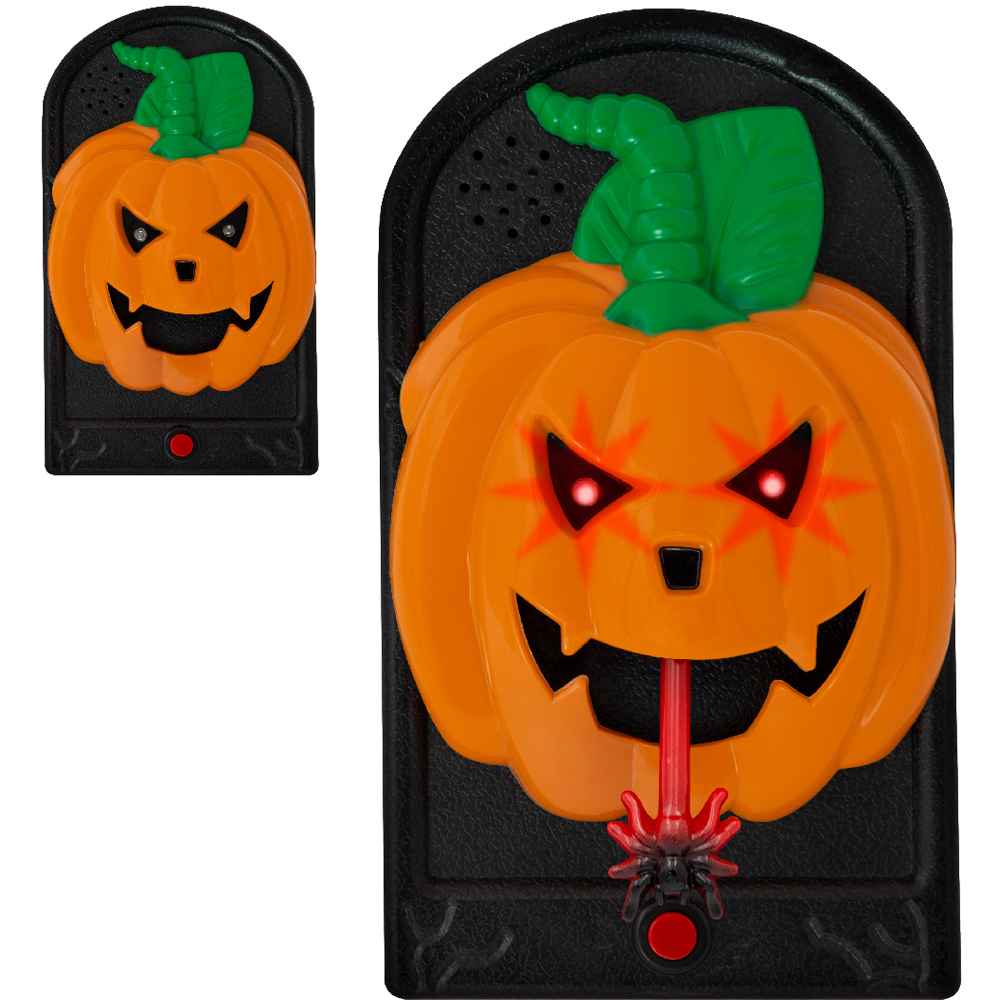 Global Gizmos Halloween Orange and Green Skull Doorbell Image 3