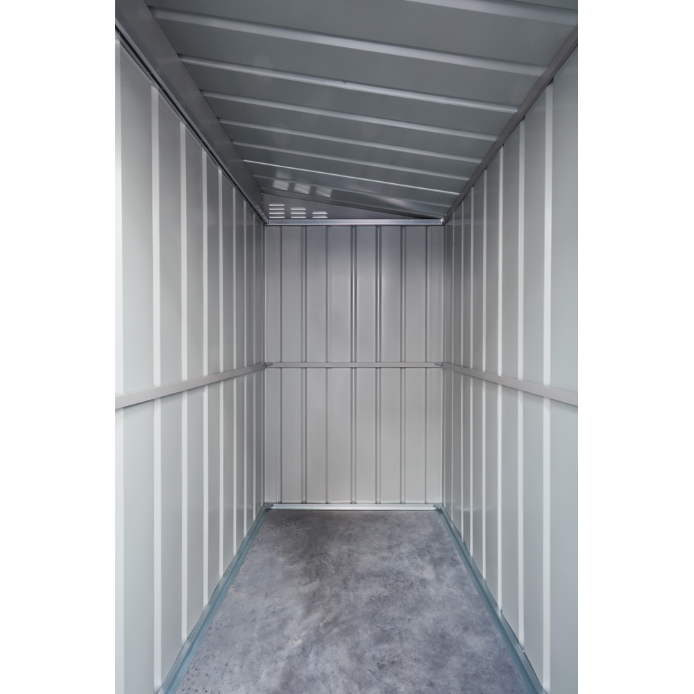Globel 4 x 6ft Single Door Grey Metal Lean To Garden Shed Image 5