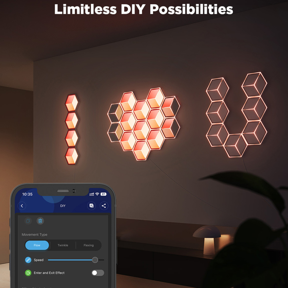 Govee Glide RGBIC LED Smart 3D Hexagon Ultra Light Panel Extension Image 7