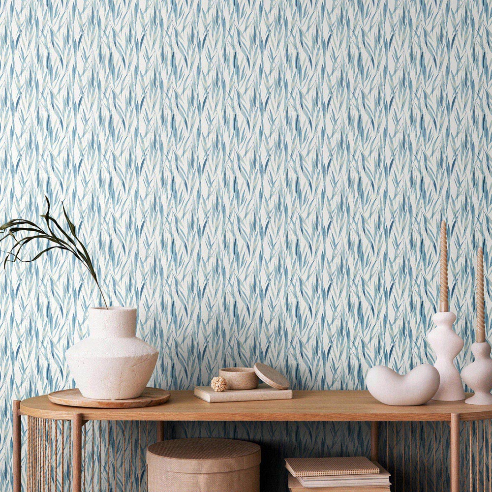 Hoopla Walls Oasis Eucalyptus Whisper Denim Mix Wallpaper Image 2