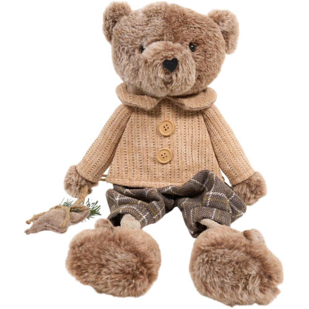 Charming Winter Shelf Sitting Bear Decoration Brown Image 1
